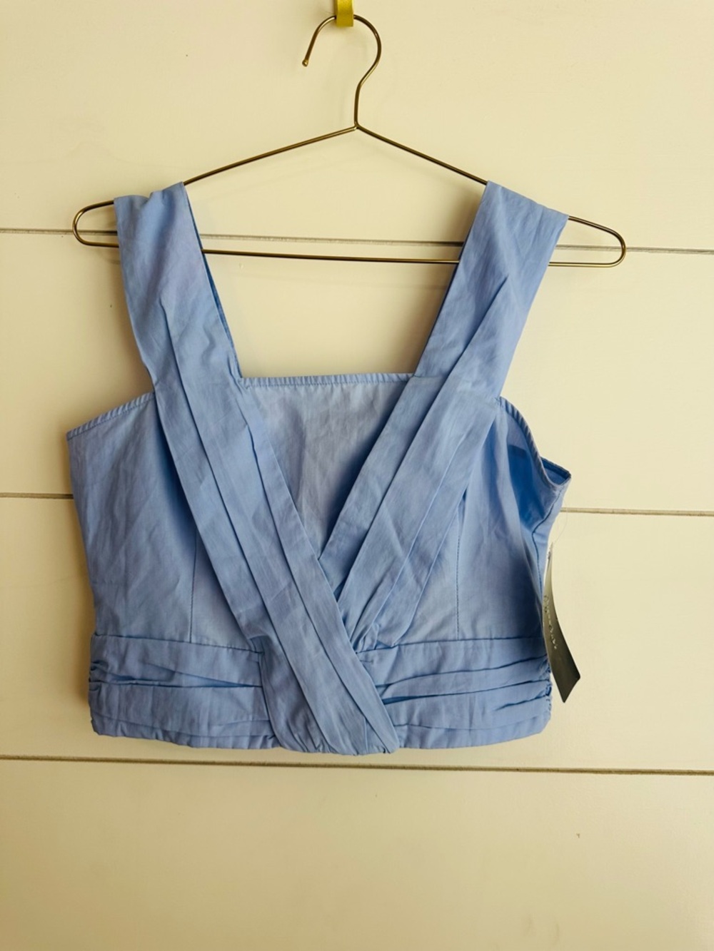 Zara Powder Blue Wrap Crop Top
